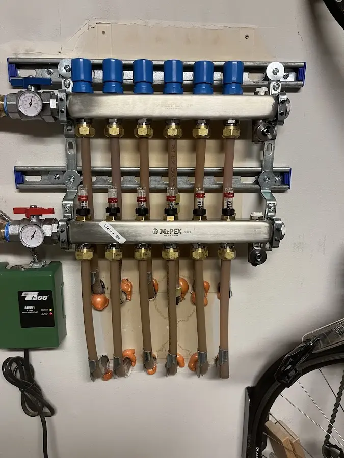 Plumber performing Gas Leak Detection at a residential property in Perkins